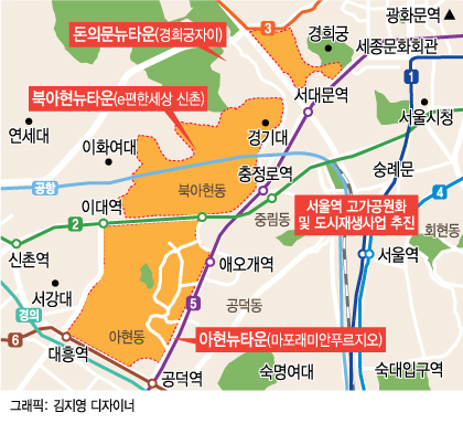 '아현~북아현~돈의문' 강북뉴타운 3형제 부상…