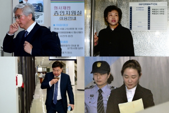 왼쪽 위부터 시계방향으로 정기양 전 대통령 자문의, 이임순 순천향대 교수, 박채윤씨, 김영재 원장./ 사진=뉴스1