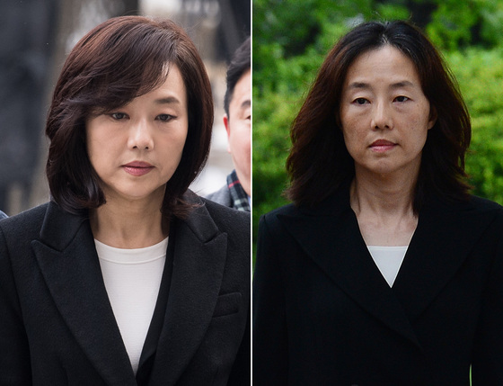 조윤선 전 장관이 지난 1월 구속 전 피의자심문(영장실질심사)을 위해 법원에 출석하는 모습(왼쪽)과 27일 석방돼 서울구치소를 나서는 모습./사진=뉴스1