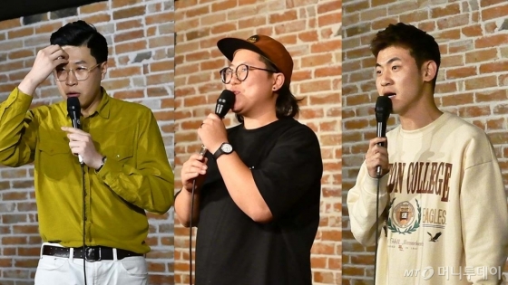각자 자신의 무대를 만들어가는 스탠드업 코미디언들. 왼쪽부터 이용주, 최예나, 김민수 /사진= 이상봉 기자