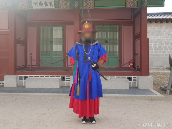 경복궁 수문장의 모습./사진=이지윤 기자