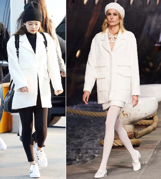 블랙핑크 제니, 샤넬 재킷에 크롭트 톱+레깅스…'파격적'