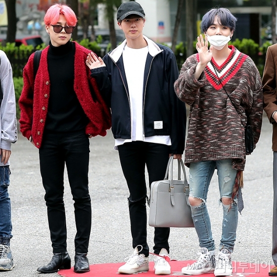 그룹 방탄소년단 지민, 진, 슈가 /사진=김창현 기자