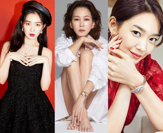 그룹 레드벨벳 아이린, 배우 김남주, 신민아 /사진제공=다미아니, 오메가, 까르띠에
