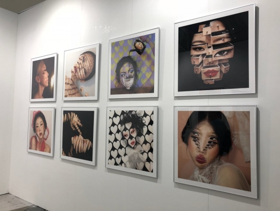 윤다인 작가의 일루전 작품들. /부산=김고금평 기자<br>