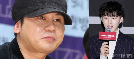 양현석 YG엔터테인먼트 대표(왼쪽)와 아이콘의 리더 비아이.