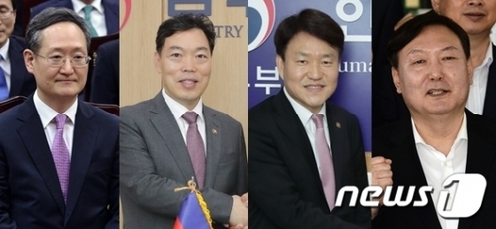 차기 검찰총장 유력 후보 4인. 왼쪽부터 봉욱 대검찰청 차장검사, 김오수 법무부 차관, 이금로 수원고검장, 윤석열 서울중앙지검장. © 뉴스1