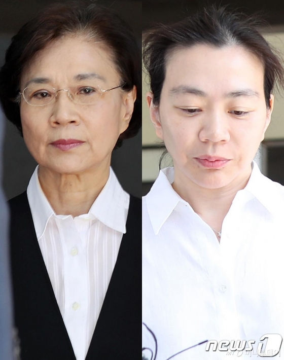 이명희 전 일우재단 이사장(왼쪽)과 조현아 전 대한항공 부사장 / 사진제공=뉴스1