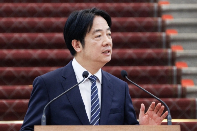 취임 1주년 연설 중인 라이칭더 대만 총통/사진=블룸버그