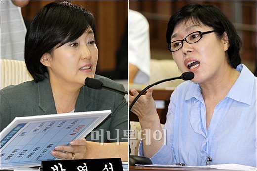 [사진]박영선 의원-유귀옥 증인 '차용증 법적 효력 설전'
