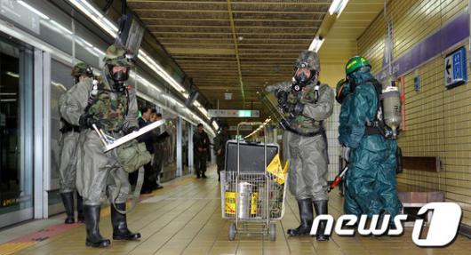 [사진]광나루역, 지하철 테러대비훈련