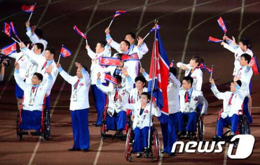 [사진]북한, 장애인아시안게임 최초 참가