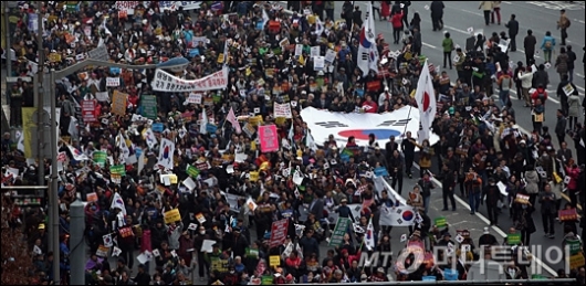 [사진]박사모, '하야반대 행진'