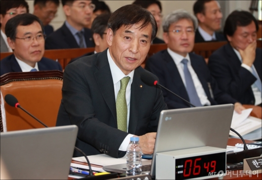 [사진]답변하는 이주열 한국은행 총재