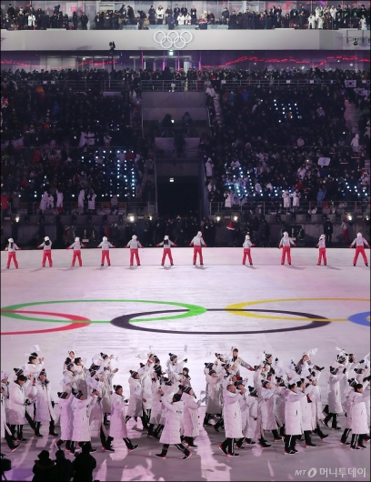 [사진]南北 단일팀 평창동계올림픽 공동 입장
