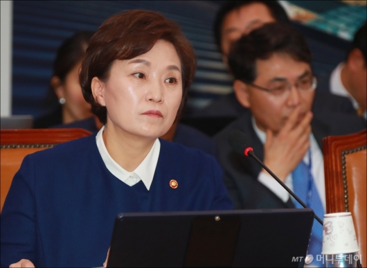 [사진]국토위 전체회의 출석한 김현미 장관
