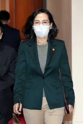 [사진]국정현안관계장관회의 참석하는 김현숙 장관