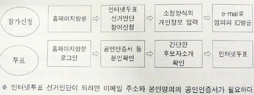 ▲인터넷투표 방식ⓒ대통합민주신당 제공