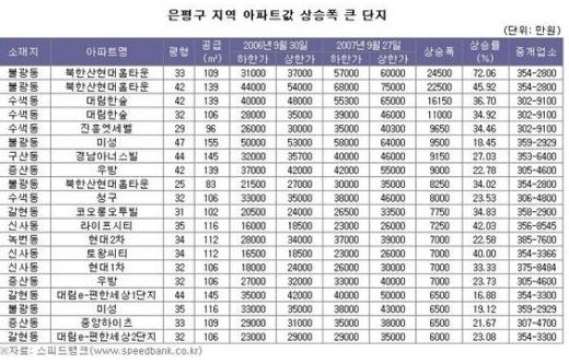 은평뉴타운 주변 아파트값 '껑충'