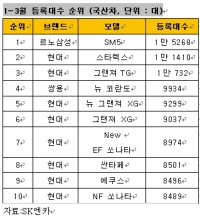 1분기 가장 많이 팔린 중고차는 'SM5'와 'BMW'