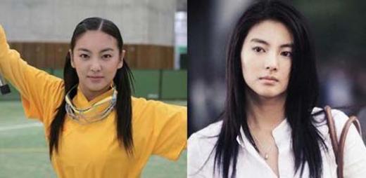 ↑ 영화 '소림소녀'의 밍밍 역(사진 왼쪽)과 영화 'CJ7 - 장강7호'의 여선생 역(오른쪽)을 맡은 장위치