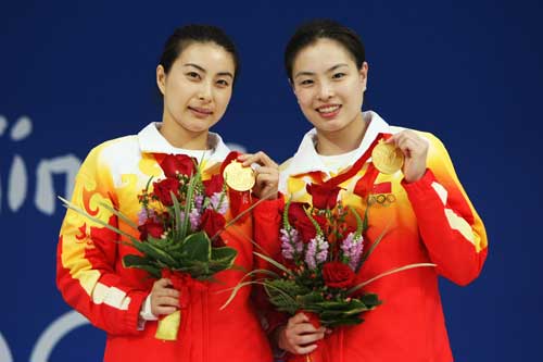 ↑ 궈징징(왼쪽)과 우민샤 (베이징올림픽 홈페이지)