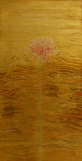 이지호, yellow-rhythm, 125×65cm, 장지위에 채색, 2007