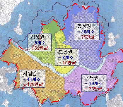 ↑ 서울시가 밝힌 용도변경 가능 지역 96개소.(자료: 서울시)