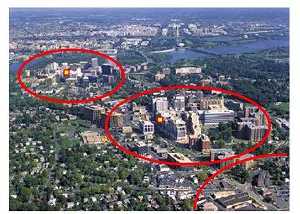 ↑ 미국 Arlington(버지니아주)의 TOD 개념 도시개발 전경.