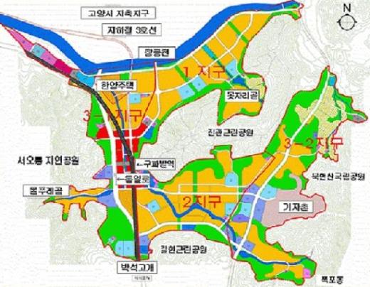 ↑ 서울 은평뉴타운 지구별 위치도(제공: 서울시)