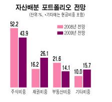 "2009 주식, 부동산 줄이고 채권, 현금늘려라"