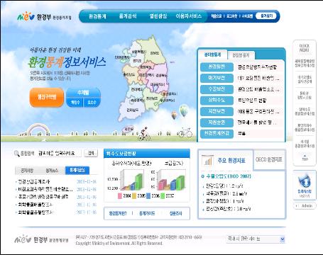 ↑ 환경통계포털 홈페이지 메인화면 ⓒ환경부