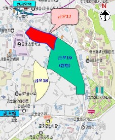 ↑금호동 재개발 17~19구역 위치도