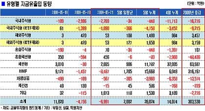 국내주식펀드 이틀연속 1000억대 이탈