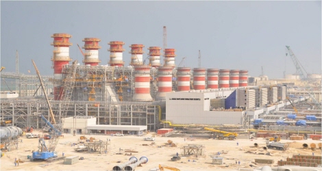 현대건설의 카타르 라스라판 발전담수 공사현장