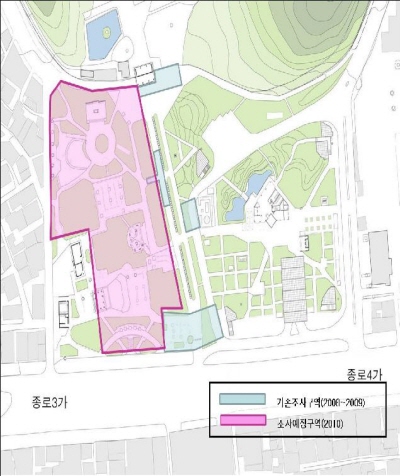 종묘광장 성역화사업 발굴조사 계획도