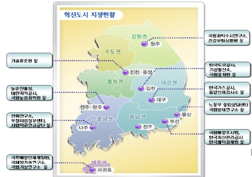 ↑올해 청사를 착공하는 이전공공기관