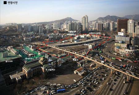 ↑ 국제회의시설이 들어설 서울역 인근인 중구 봉래동2가 122번지 일대 전경 ⓒ서울시