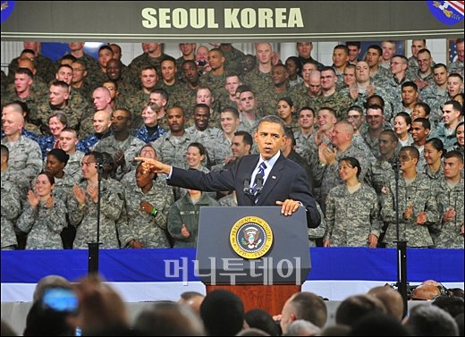 [사진]오바마, 용산 미군기지 방문