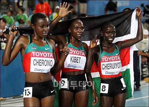 [사진]여자 5000m, 케냐가 싹쓸이!
