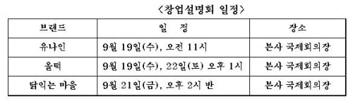 (성공창업 설명회) 유나인, 올떡, 닭익는 마을 外