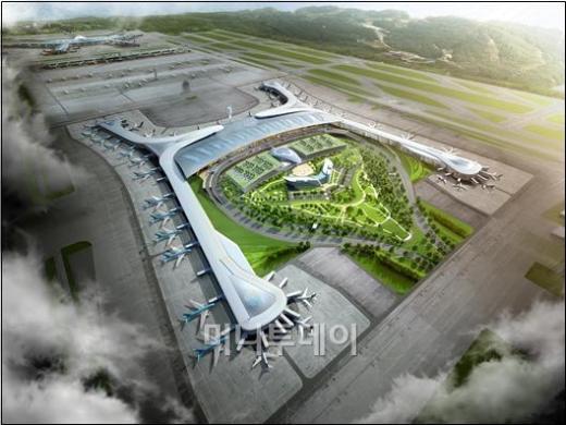 ↑내년 착공해 2017년 완공할 예정인 인천국제공항 제2여객터미널 조감도.