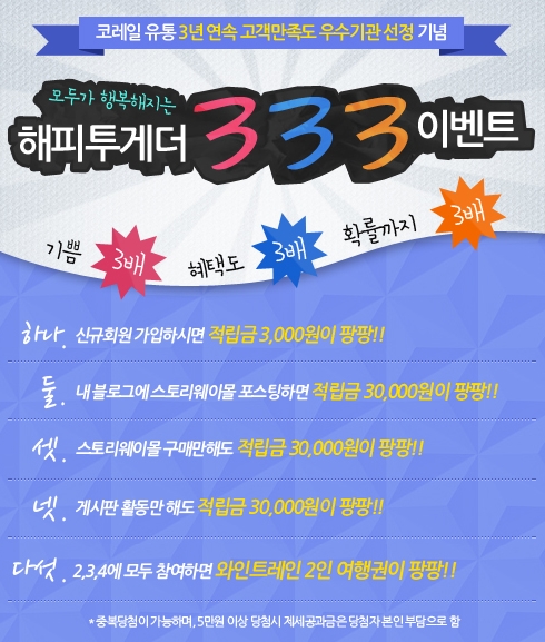 친환경 온라인몰 '스토리웨이몰' 3.3.3 이벤트 펼쳐