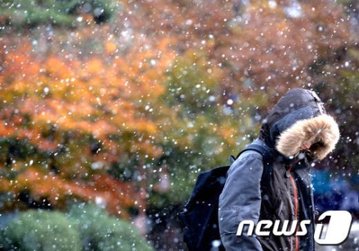 [사진]'가을과 겨울사이, 서울 첫눈'