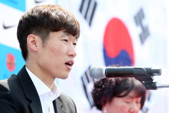 지난 14일 오전 경기도 수원시 영통구 박지성축구센터에서 박지성이 현역 은퇴 의사를 밝혔다. / 사진=머니투데이 최부석 기자