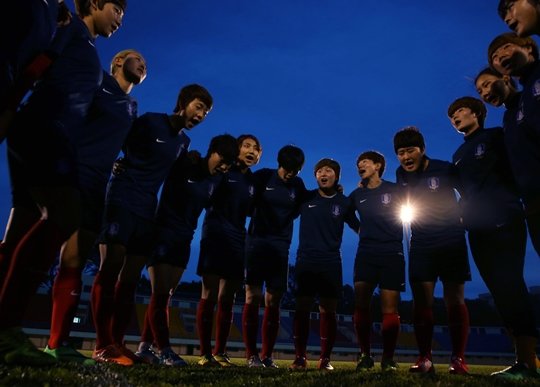 한국 여자 축구 대표팀 선수들의 모습. /사진=대한축구협회 제공

