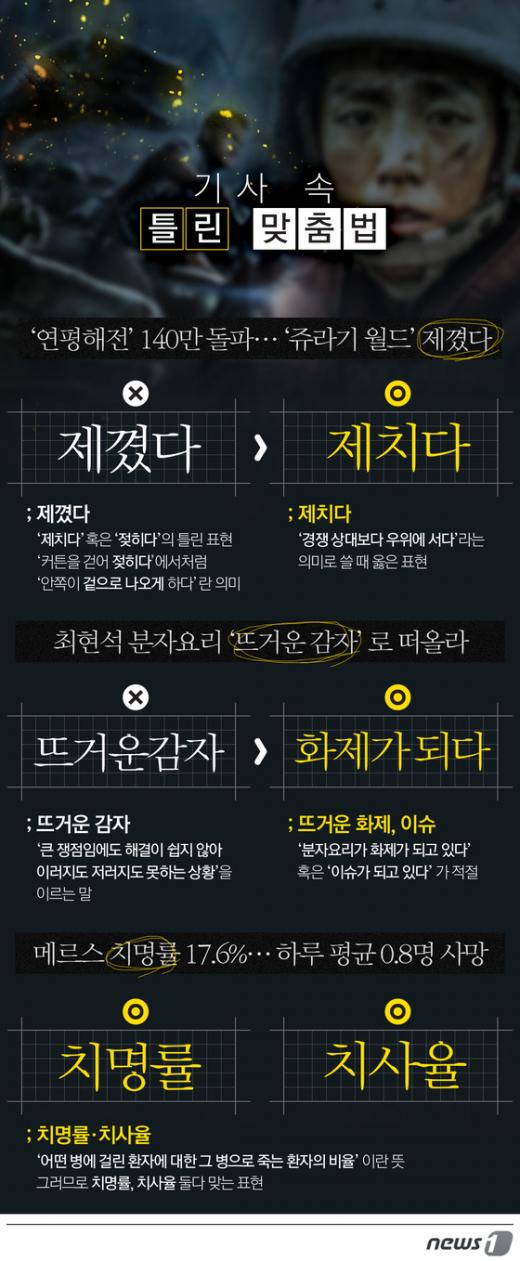 사진][그래픽뉴스]기사 속 틀린 맞춤법 - 머니투데이