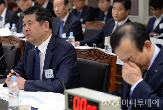  21일 오후 대전 연축동 한국수자원공사 본사에서 열린 국토교통위원회 한국수자원공사 국정감사에서 최계운 수자원공사 사장이 의원들의 질의에 답변하고 있다. 2015.9.21/뉴스1  