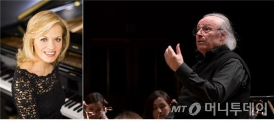 러시아의 피아니스트 올가 케른(왼쪽)과 거장 지휘자 엘리아후 인발은 오는 24~25일 서울시향과 협연한다. /사진제공=서울시립교향악단