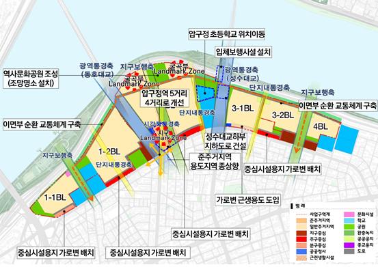 서울시가 지난 6일 발표한 '압구정 아파트지구 지구단위계획안' /자료제공=서울시